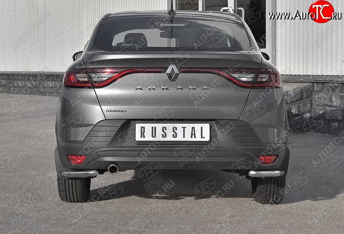 13 299 р. Защита заднего бампера (Ø42 мм уголки, нержавейка) SLITKOFF Renault Arkana (2019-2024)  с доставкой в г. Набережные‑Челны