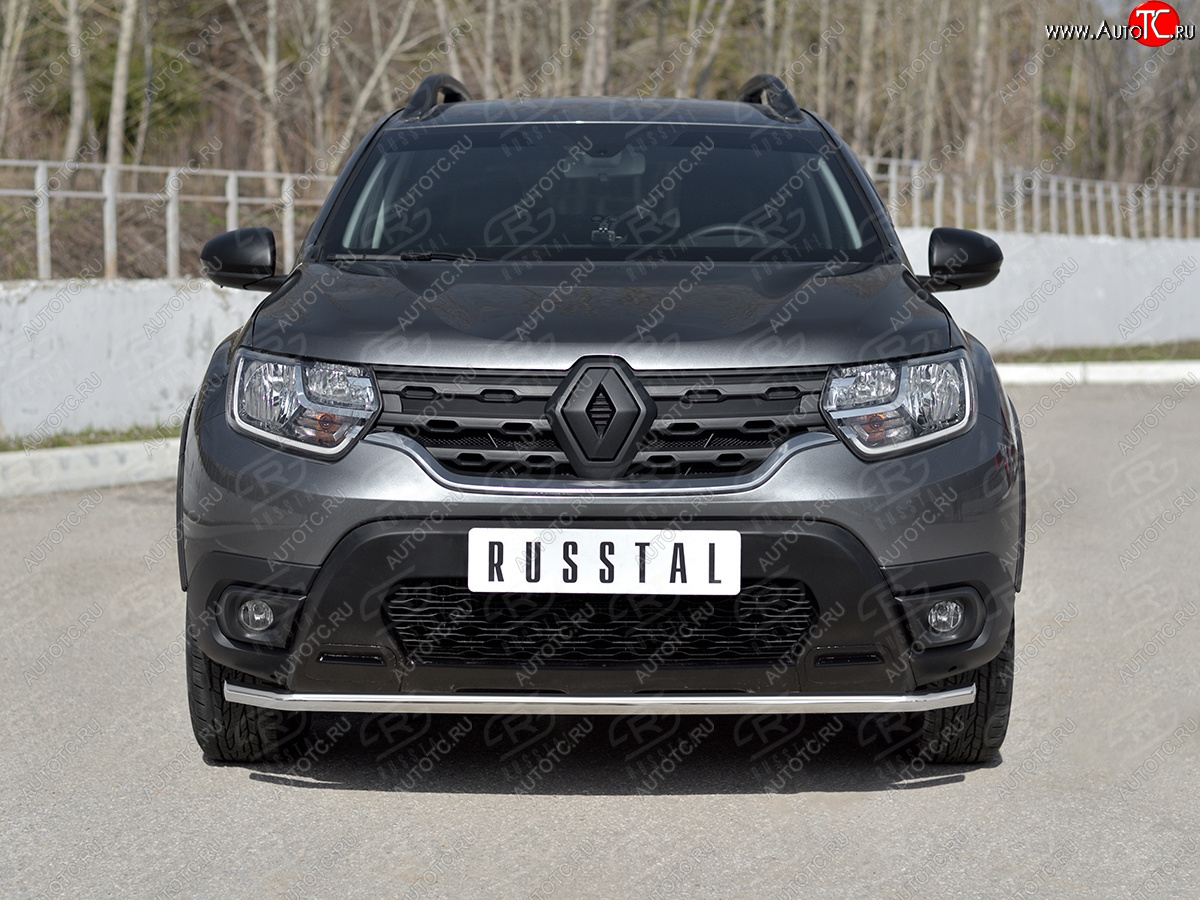 12 999 р. Защита переднего бампера (Ø42 мм, нержавейка) SLITKOFF Renault Duster HM (2020-2024)  с доставкой в г. Набережные‑Челны