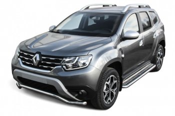 Защита переднего бампера Slitkoff (Ø57 мм, волна). Renault (Рено) Duster (Дастер)  HM (2020-2024) HM