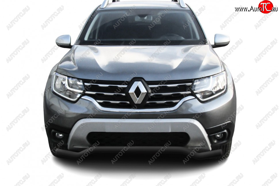 8 949 р. Защита переднего бампера Slitkoff (Ø57 мм).  Renault Duster  HM (2020-2024) (Сталь окрашенная, цвет черный)  с доставкой в г. Набережные‑Челны