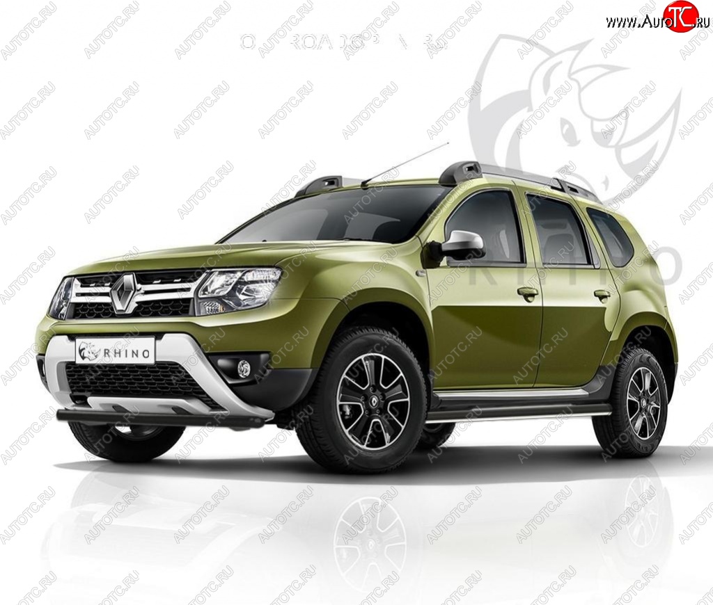 20 849 р. Пороги труба d63 ч. сталь SLITKOFF (v2)  Renault Duster  HS (2015-2021) рестайлинг  с доставкой в г. Набережные‑Челны