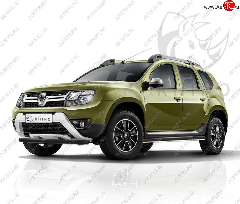 21 999 р. Пороги труба d63 ч. сталь SLITKOFF (v3)  Renault Duster  HS (2015-2021) рестайлинг  с доставкой в г. Набережные‑Челны