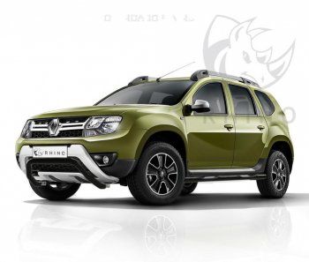 24 999 р. Пороги труба d76 с накладкой SLITKOFF (чёрные V2) Renault Duster HS рестайлинг (2015-2021)  с доставкой в г. Набережные‑Челны. Увеличить фотографию 4