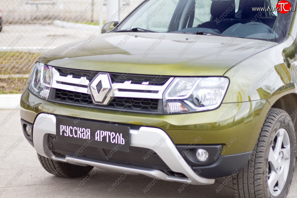 2 299 р. Защитная сетка решетки переднего бампера РА  Renault Duster  HS (2015-2021) рестайлинг  с доставкой в г. Набережные‑Челны