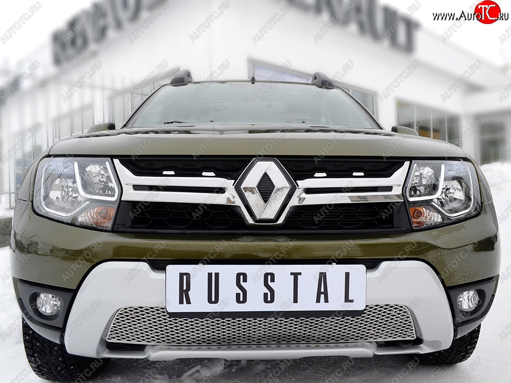 5 999 р. Защитная решётка в воздуховод бампера Russtal (нержавейка) Renault Duster HS рестайлинг (2015-2021)  с доставкой в г. Набережные‑Челны