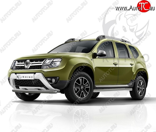 9 199 р. Защита переднего бампера (Ø63 мм, окрашенная) SLITKOFF  Renault Duster  HS (2015-2021) рестайлинг (серебро)  с доставкой в г. Набережные‑Челны