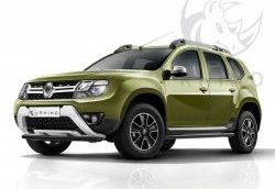 Защита переднего бампера (Ø63 мм, окрашенная) SLITKOFF Renault (Рено) Duster (Дастер)  HS (2015-2021) HS рестайлинг