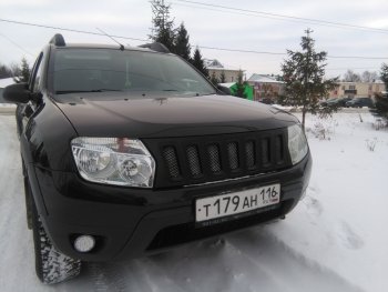 3 699 р. Решётка радиатора Sport Renault Duster HS рестайлинг (2015-2021) (Неокрашенная)  с доставкой в г. Набережные‑Челны. Увеличить фотографию 7