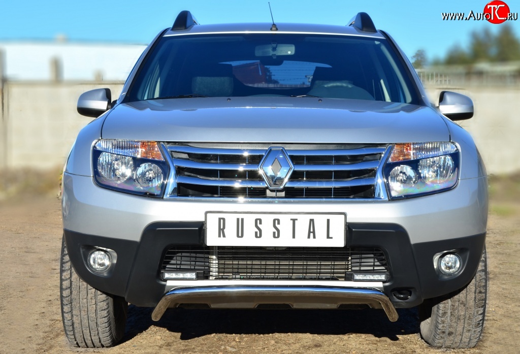 14 899 р. Защита переднего бампера (Ø42 мм, нержавейка, 4х4) SLITKOFF Renault Duster HS дорестайлинг (2010-2015)  с доставкой в г. Набережные‑Челны