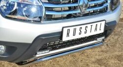 14 899 р. Защита переднего бампера (Ø42 мм, нержавейка, 4х4) SLITKOFF Renault Duster HS дорестайлинг (2010-2015)  с доставкой в г. Набережные‑Челны. Увеличить фотографию 2