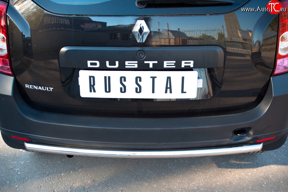 14 249 р. Защита заднего бампера (Ø42 мм, нержавейка, 4х2) SLITKOFF  Renault Duster  HS (2010-2015) дорестайлинг  с доставкой в г. Набережные‑Челны