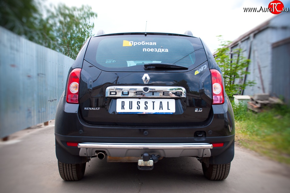 6 999 р. Одинарная защита заднего бампера из трубы диаметром 42 мм (4x4) SLITKOFF  Renault Duster  HS (2010-2015) дорестайлинг  с доставкой в г. Набережные‑Челны