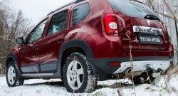 4 999 р. Накладка на задний бампер RA Renault Duster HS дорестайлинг (2010-2015) (Поверхность шагрень (серый металлик))  с доставкой в г. Набережные‑Челны. Увеличить фотографию 2