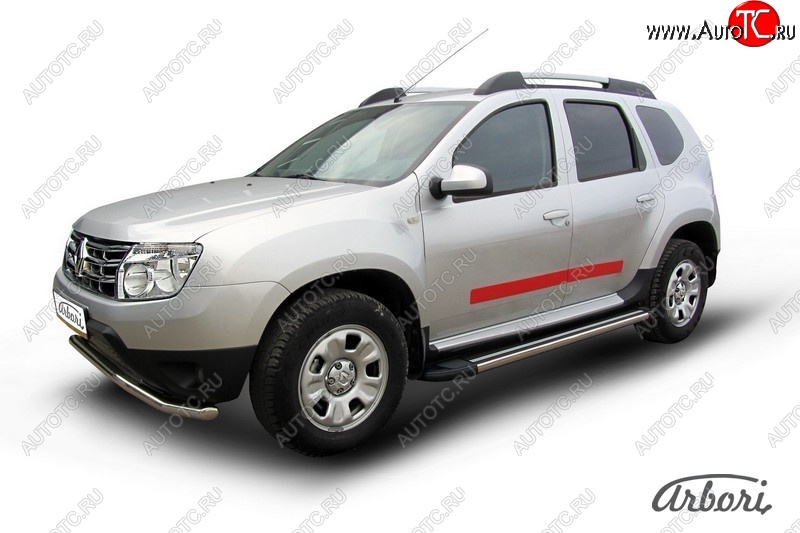 12 509 р. Порожки для ног Arbori Luxe Black Renault Duster HS дорестайлинг (2010-2015)  с доставкой в г. Набережные‑Челны