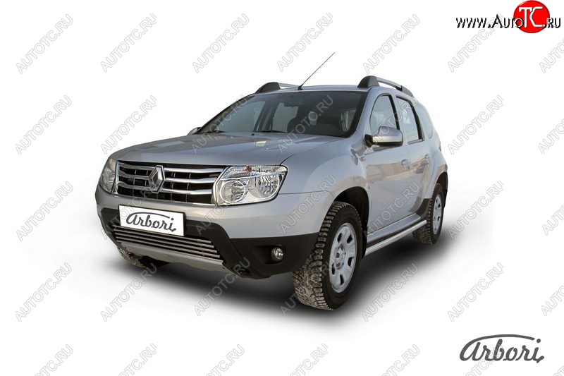 14 759 р. Защита штатных порогов Arbori (нержавейка, d57 mm). Renault Duster HS дорестайлинг (2010-2015)  с доставкой в г. Набережные‑Челны