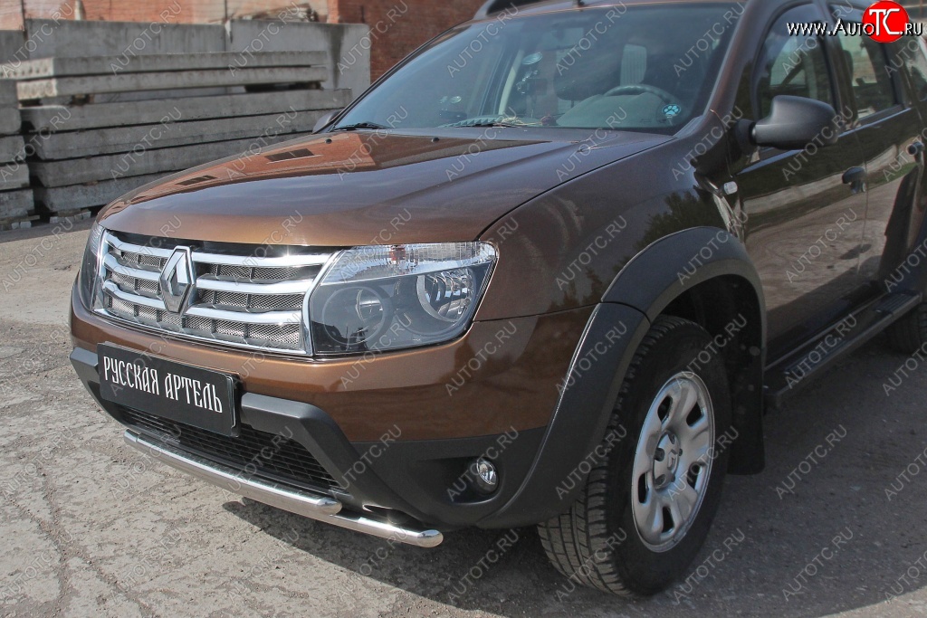 689 р. Защитная сетка решетки радиатора РА (металлик) Renault Duster HS дорестайлинг (2010-2015)  с доставкой в г. Набережные‑Челны