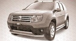 Одинарная защита переднего бампера из трубы диаметром 57 мм Slitkoff Renault Duster HS дорестайлинг (2010-2015)