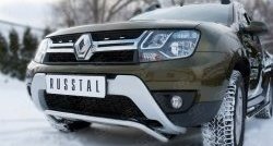 12 599 р. Защита переднего бампера (Ø42 мм волна, нержавейка) SLITKOFF  Renault Duster  HS (2015-2021) рестайлинг  с доставкой в г. Набережные‑Челны. Увеличить фотографию 2