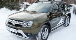 12 599 р. Защита переднего бампера (Ø42 мм волна, нержавейка) SLITKOFF  Renault Duster  HS (2015-2021) рестайлинг  с доставкой в г. Набережные‑Челны. Увеличить фотографию 4