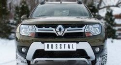 Защита переднего бампера (Ø42 мм волна, нержавейка) SLITKOFF Renault (Рено) Duster (Дастер)  HS (2015-2021) HS рестайлинг