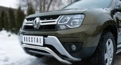 13 349 р. Защита переднего бампера (Ø63 мм волна, нержавейка) SLITKOFF  Renault Duster  HS (2015-2021) рестайлинг  с доставкой в г. Набережные‑Челны. Увеличить фотографию 2