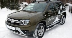 15 299 р. Защита переднего бампера (Ø75х42 мм, нержавейка) SLITKOFF  Renault Duster  HS (2015-2021) рестайлинг  с доставкой в г. Набережные‑Челны. Увеличить фотографию 4