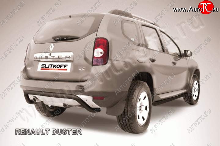 7 999 р. Защита задняя Slitkoff Renault Duster HS дорестайлинг (2010-2015) (Цвет: серебристый)  с доставкой в г. Набережные‑Челны