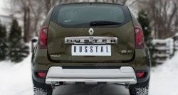 Одинарная защита заднего бампера из трубы диаметром 42 мм (рестайлинг) SLITKOFF Renault Duster HS рестайлинг (2015-2021)