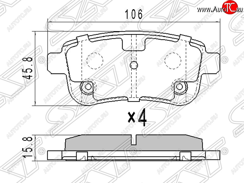 1 139 р. Колодки тормозные SAT (задние)  Renault Fluence - Megane ( универсал,  седан,  хэтчбэк 5 дв.)  с доставкой в г. Набережные‑Челны