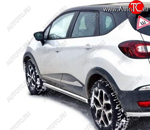 22 999 р. Защита порогов ТехноСфера (Техно Сфера) (нержавейка, 63.5 mm) Renault Kaptur дорестайлинг (2016-2020)  с доставкой в г. Набережные‑Челны