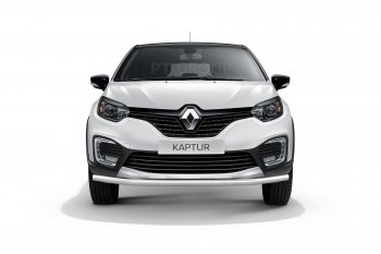 16 849 р. Защита переднего бампера одинарная из трубы d63 мм Petroil Tuning Renault Kaptur дорестайлинг (2016-2020) (Нержавеющая полированная сталь)  с доставкой в г. Набережные‑Челны. Увеличить фотографию 2