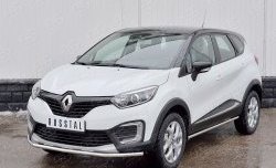 14 649 р. Защита переднего бампера (Ø42 мм, нержавейка) SLITKOFF  Renault Kaptur (2016-2020) дорестайлинг  с доставкой в г. Набережные‑Челны. Увеличить фотографию 2