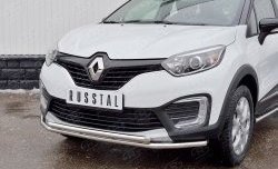 18 699 р. Защита переднего бампера (2 трубыØ42 мм, нержавейка) SLITKOFF  Renault Kaptur (2016-2020) дорестайлинг  с доставкой в г. Набережные‑Челны. Увеличить фотографию 2