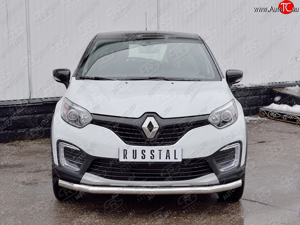 16 999 р. Защита переднего бампера (Ø63 мм, нержавейка) SLITKOFF  Renault Kaptur (2016-2020) дорестайлинг  с доставкой в г. Набережные‑Челны