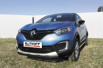 Защита переднего бампера из трубы d42 Slitkoff Renault (Рено) Kaptur (Каптур) (2016-2020) дорестайлинг