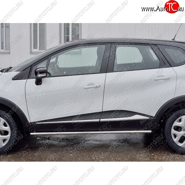 17 499 р. Защита порогов из круглой трубы диаметром 42 мм SLITKOFF v3  Renault Kaptur (2016-2024) дорестайлинг, рестайлинг  с доставкой в г. Набережные‑Челны