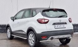 13 999 р. Защита заднего бампера (Ø42 мм уголки, нержавейка) SLITKOFF  Renault Kaptur (2016-2020) дорестайлинг  с доставкой в г. Набережные‑Челны. Увеличить фотографию 2