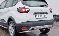 13 999 р. Защита заднего бампера (Ø42 мм уголки, нержавейка) SLITKOFF  Renault Kaptur (2016-2020) дорестайлинг  с доставкой в г. Набережные‑Челны. Увеличить фотографию 3