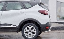 13 999 р. Защита заднего бампера (Ø42 мм уголки, нержавейка) SLITKOFF  Renault Kaptur (2016-2020) дорестайлинг  с доставкой в г. Набережные‑Челны. Увеличить фотографию 4