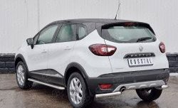 11 999 р. Защита заднего бампера (Ø63 мм уголки, нержавейка) SLITKOFF Renault Kaptur дорестайлинг (2016-2020)  с доставкой в г. Набережные‑Челны. Увеличить фотографию 2