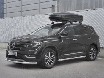 20 649 р. Защита переднего бампера (Ø63 мм, нержавейка) SLITKOFF  Renault Koleos  2 (2016-2024)  с доставкой в г. Набережные‑Челны. Увеличить фотографию 3