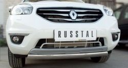 19 099 р. Защита переднего бампера (Ø75х42 мм, нержавейка) Russtal Renault Koleos 1 Phase 3 (2013-2016)  с доставкой в г. Набережные‑Челны. Увеличить фотографию 3