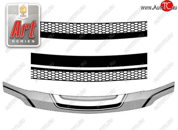 2 479 р. Дефлектор капота CA-Plastiс  Renault Logan  1 (2004-2010) дорестайлинг (Серия Art белая)  с доставкой в г. Набережные‑Челны