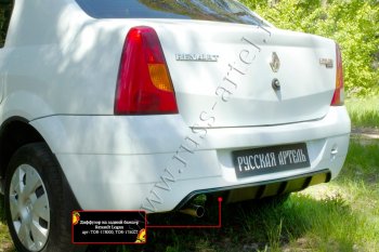 2 499 р. Диффузор на задний бампер RA (под окраску) Renault Logan 1 дорестайлинг (2004-2010) (Неокрашенный)  с доставкой в г. Набережные‑Челны. Увеличить фотографию 2