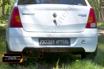 2 499 р. Диффузор на задний бампер RA (под окраску) Renault Logan 1 дорестайлинг (2004-2010) (Неокрашенный)  с доставкой в г. Набережные‑Челны. Увеличить фотографию 3