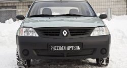 769 р. Зимняя заглушка решетки переднего бампера РА Renault Logan 1 дорестайлинг (2004-2010)  с доставкой в г. Набережные‑Челны. Увеличить фотографию 2