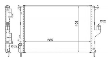 Радиатор SAT (1.4/1.6 с кондиционером, 2.0 без АС) Renault Sandero (B8) рестайлинг (2018-2024)