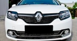 699 р. Реснички на фары RA Renault Logan 2 дорестайлинг (2014-2018) (Неокрашенные)  с доставкой в г. Набережные‑Челны. Увеличить фотографию 3