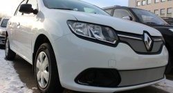 Нижняя сетка на бампер Russtal (хром) Renault Logan 2 дорестайлинг (2014-2018)