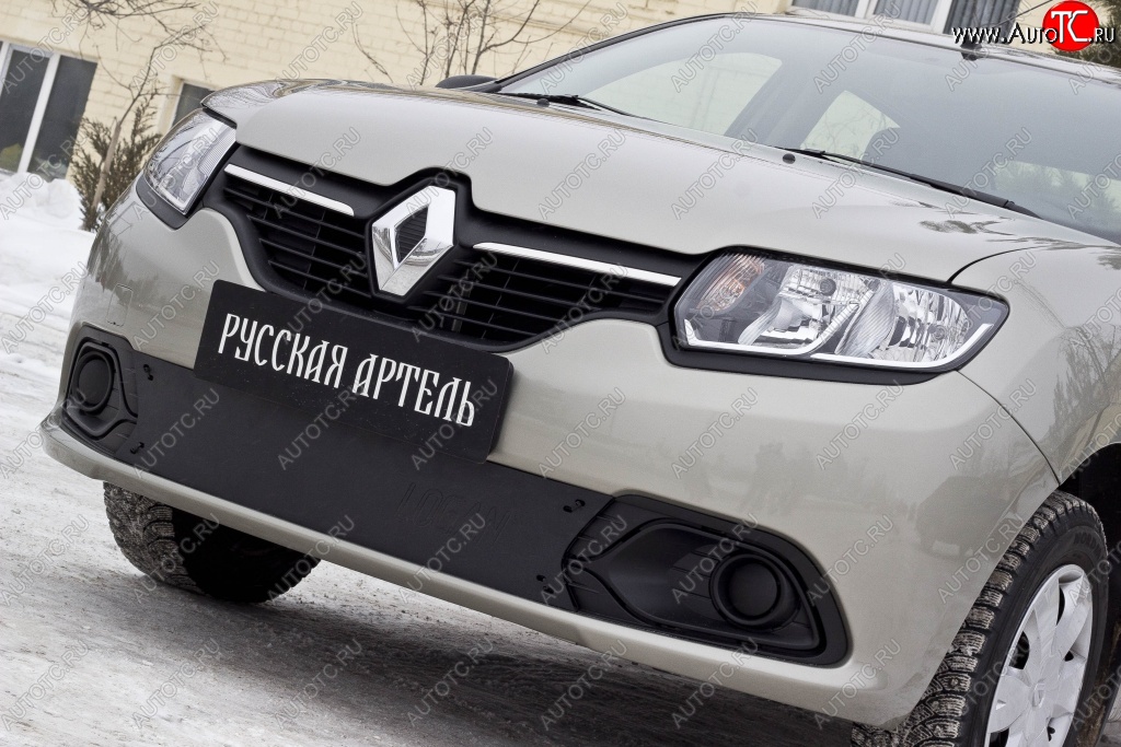 1 089 р. Зимняя заглушка переднего бампера RA  Renault Logan  2 (2014-2018) дорестайлинг  с доставкой в г. Набережные‑Челны